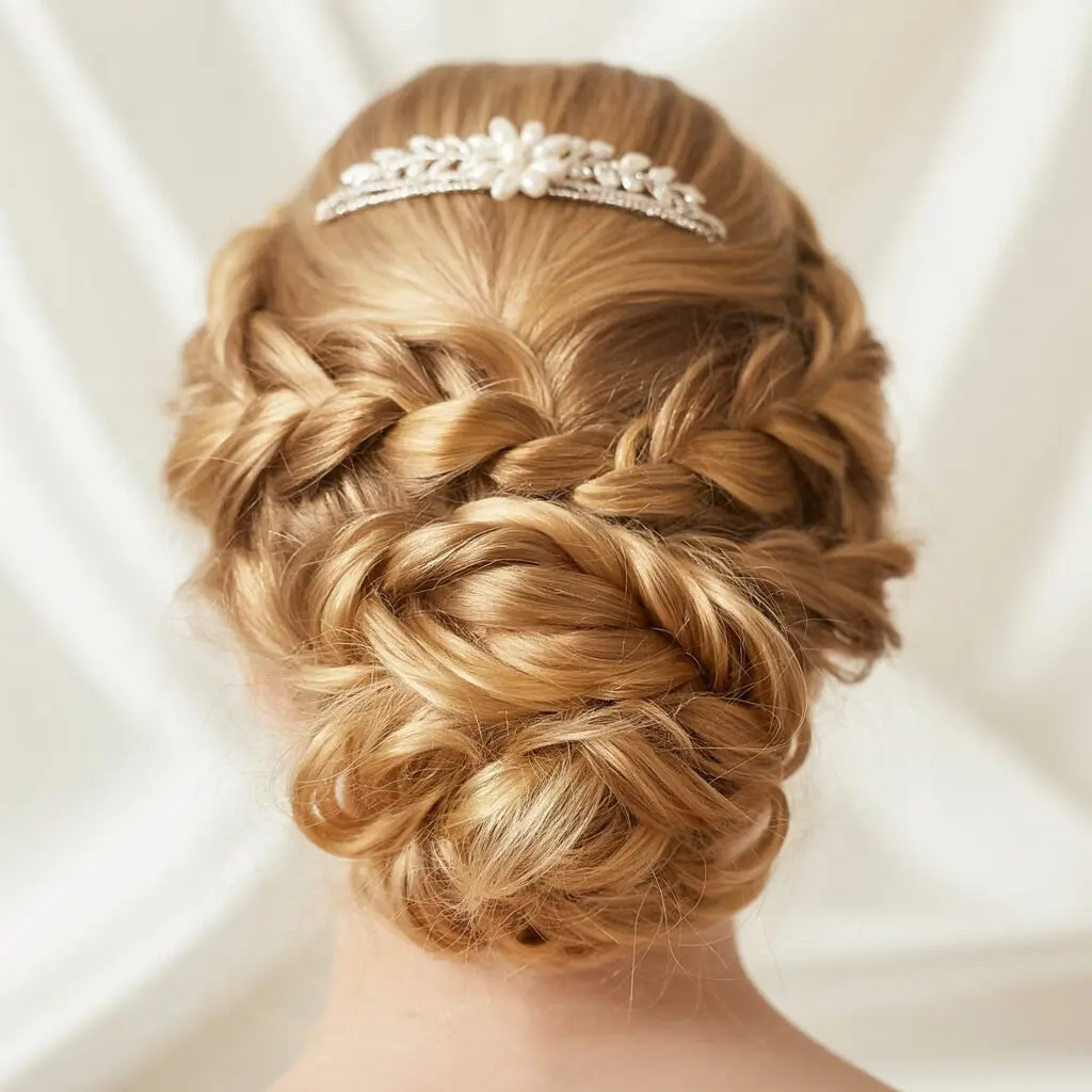 Classic updo with delicate tiara