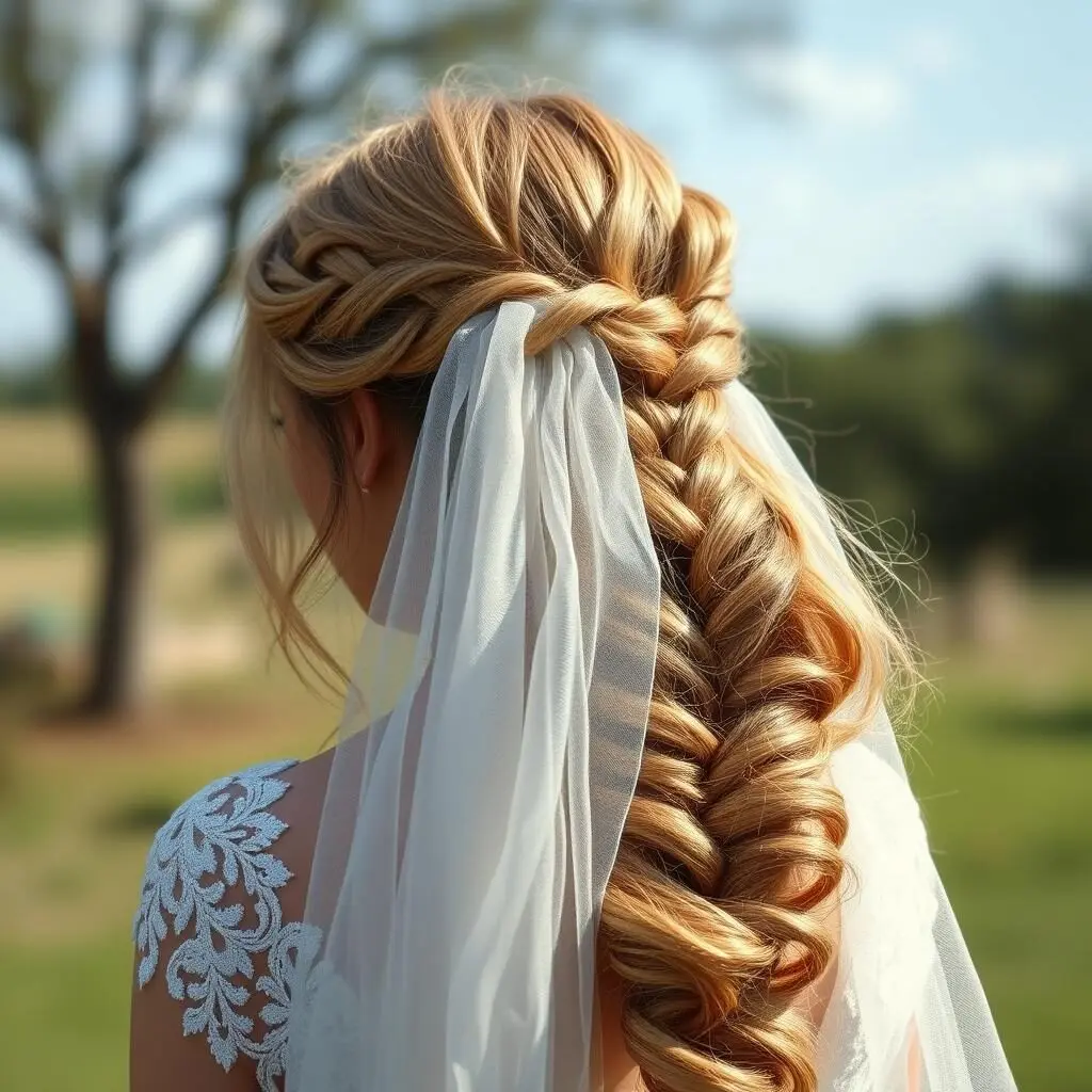Fishtail braid half-up style