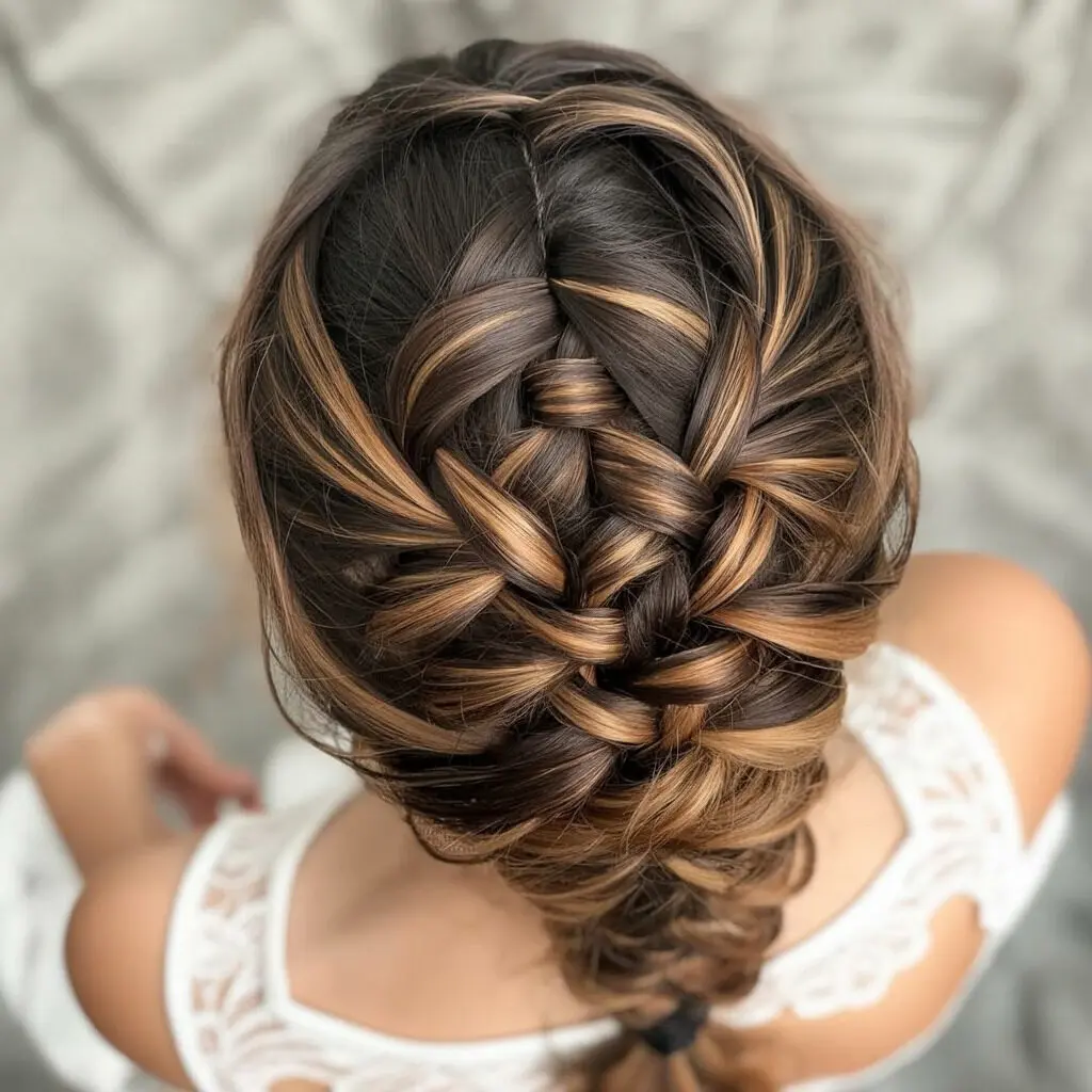 Fishtail crown braid