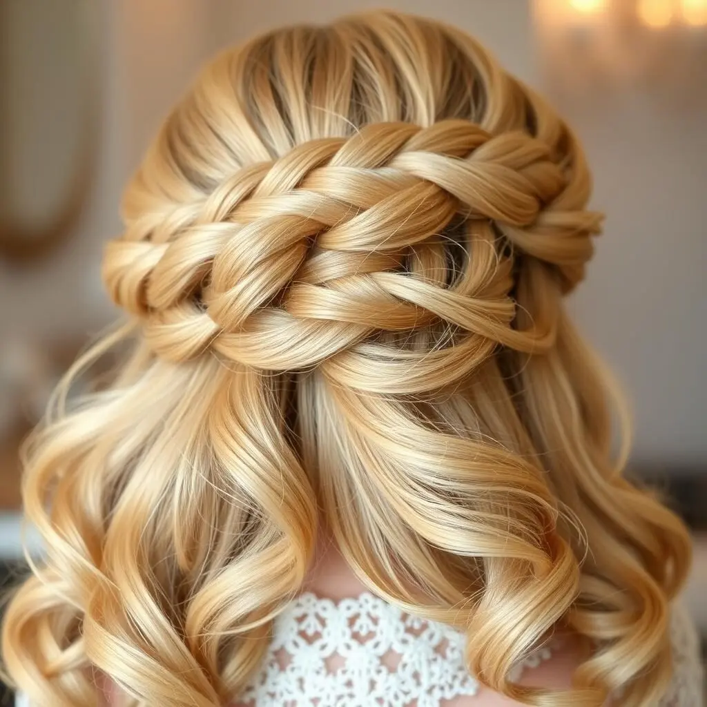 Half-up style with braided detail