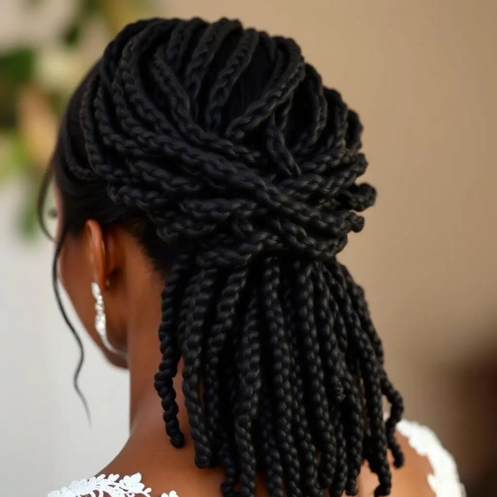 Half-up style with locs