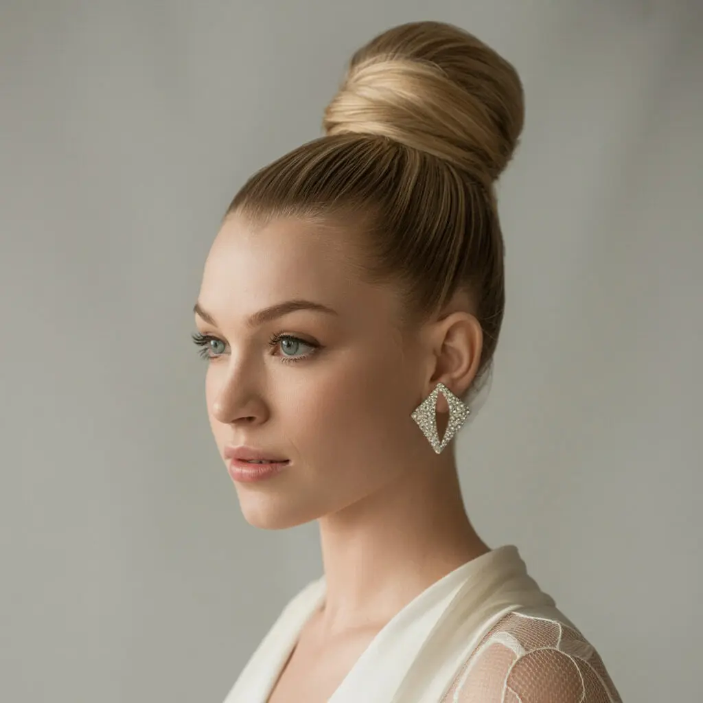 High slicked-back bun