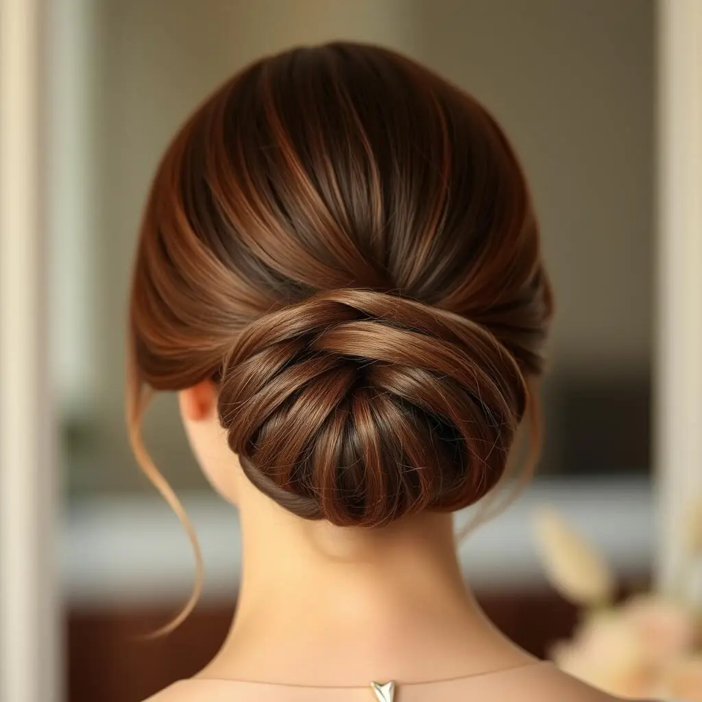 Low slicked-back bun