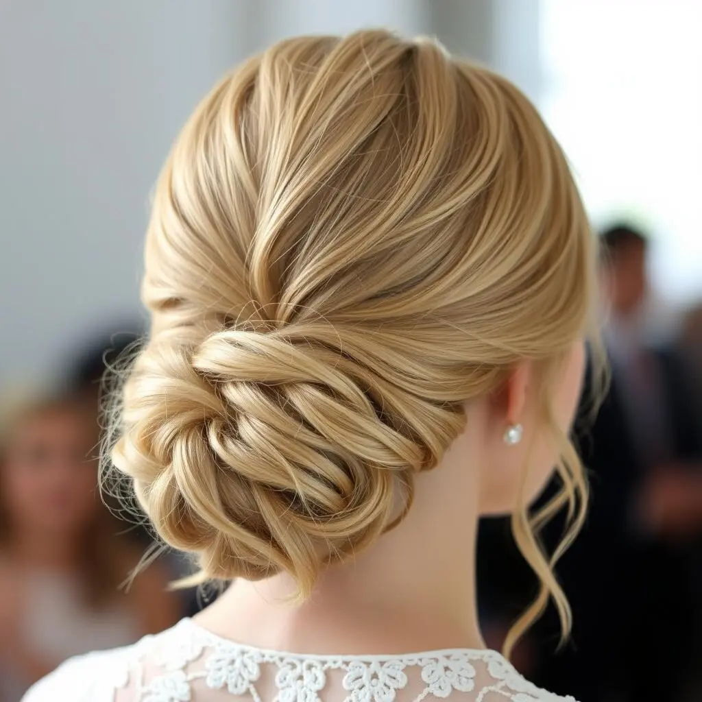 Textured low chignon